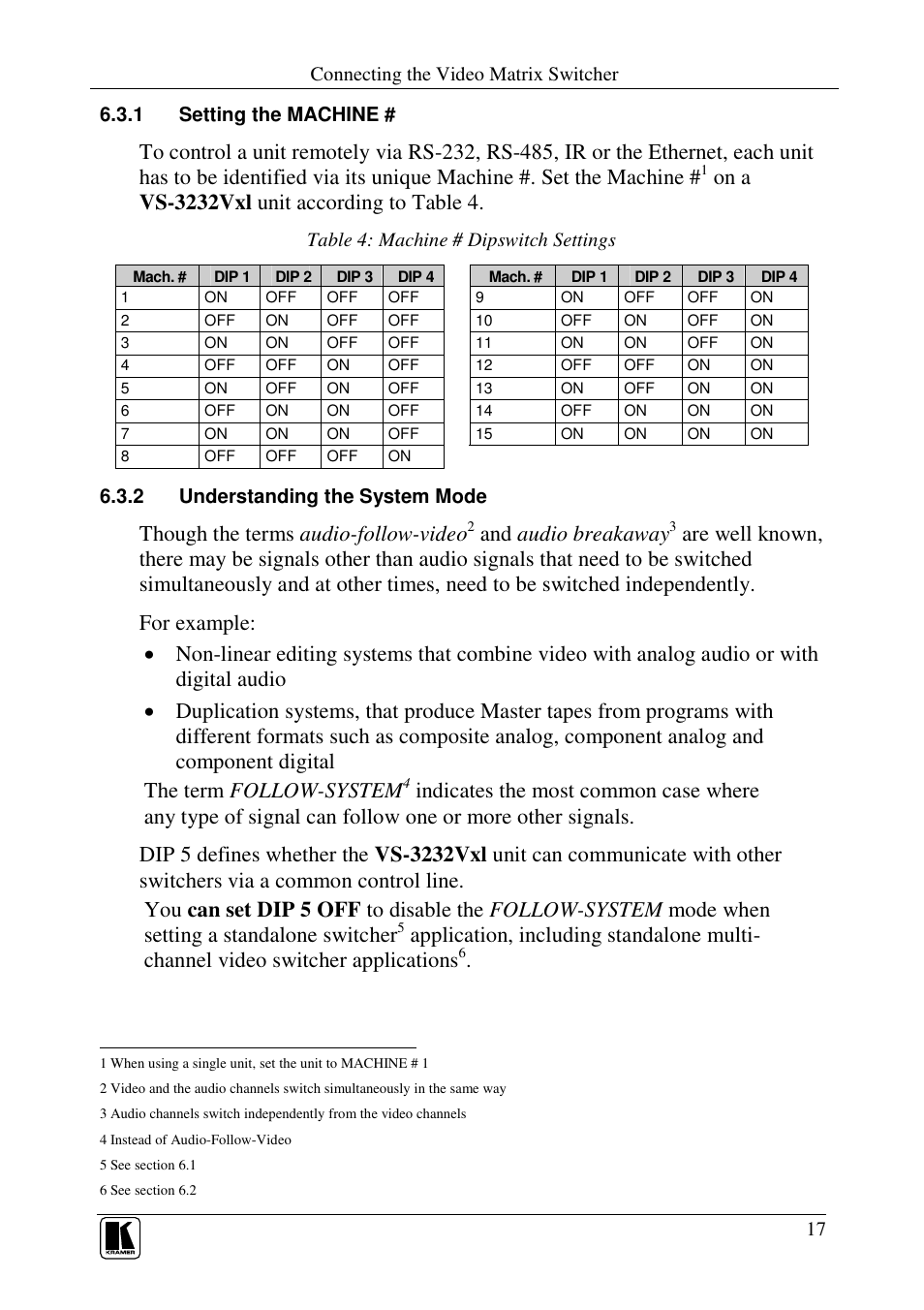 Though the terms audio-follow-video, And audio breakaway | Kramer Electronics VS-3232Vxl User Manual | Page 21 / 61