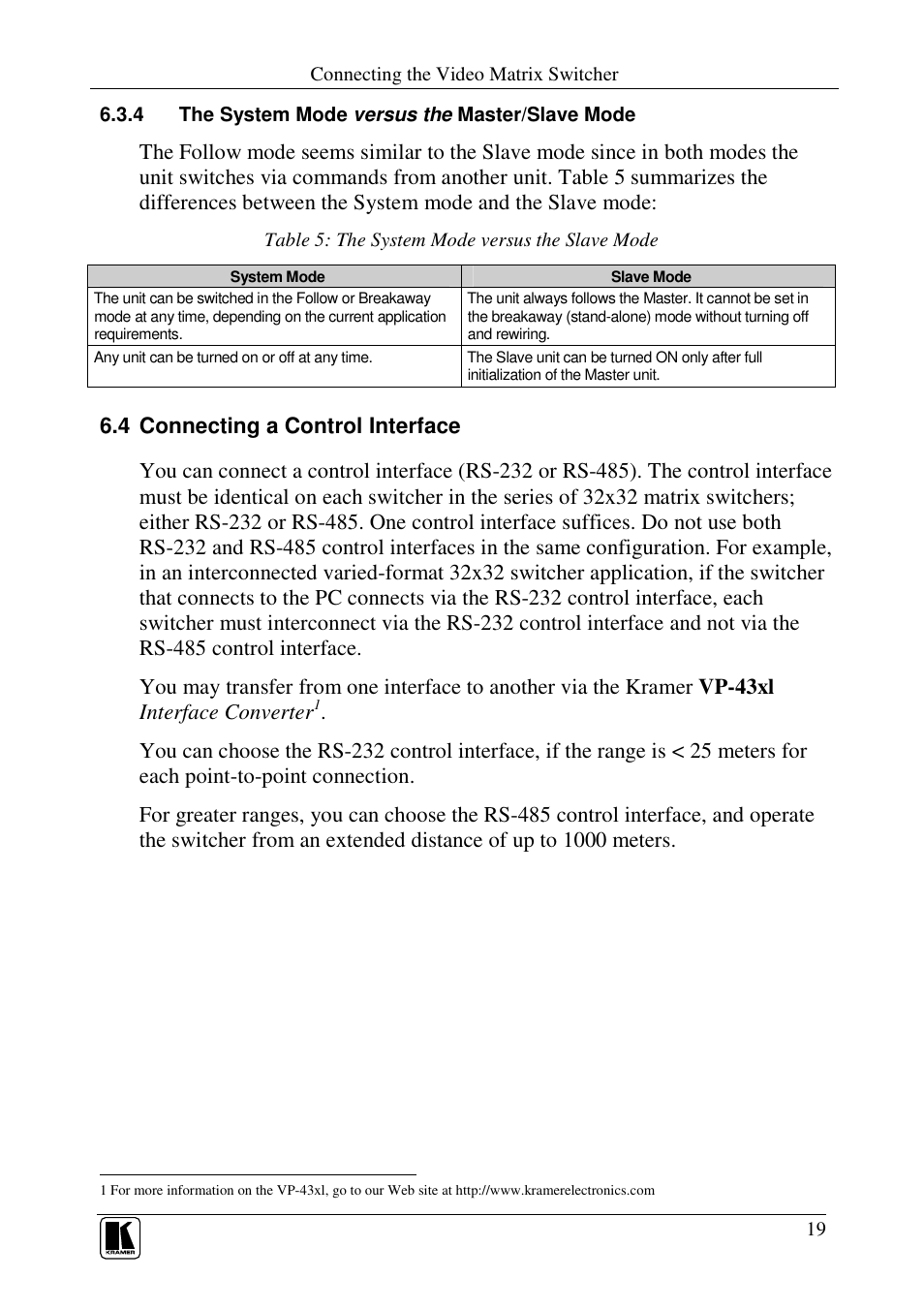 Kramer Electronics VS-3232Vxl User Manual | Page 23 / 61