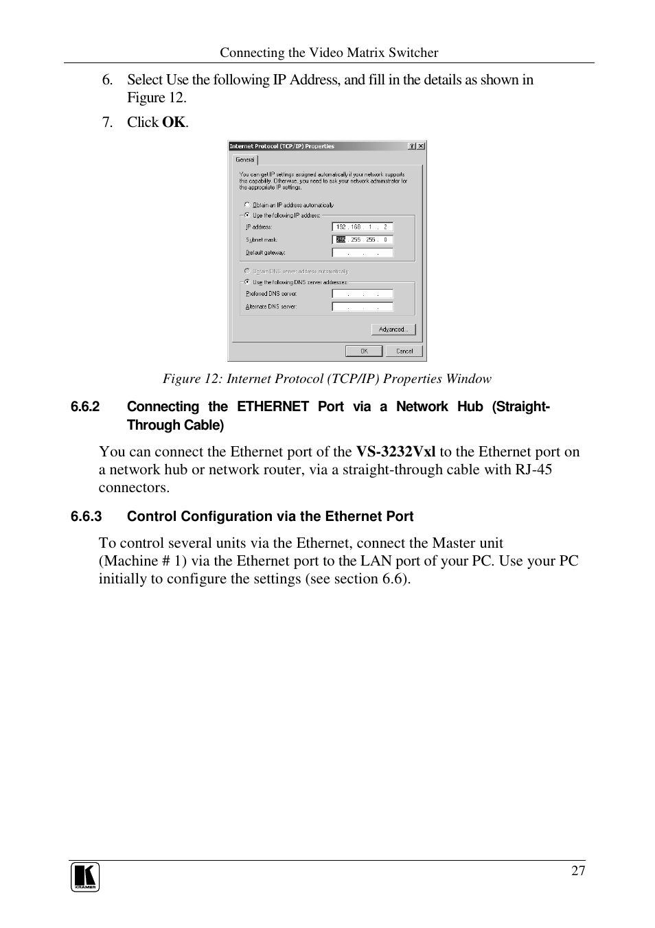 Kramer Electronics VS-3232Vxl User Manual | Page 31 / 61