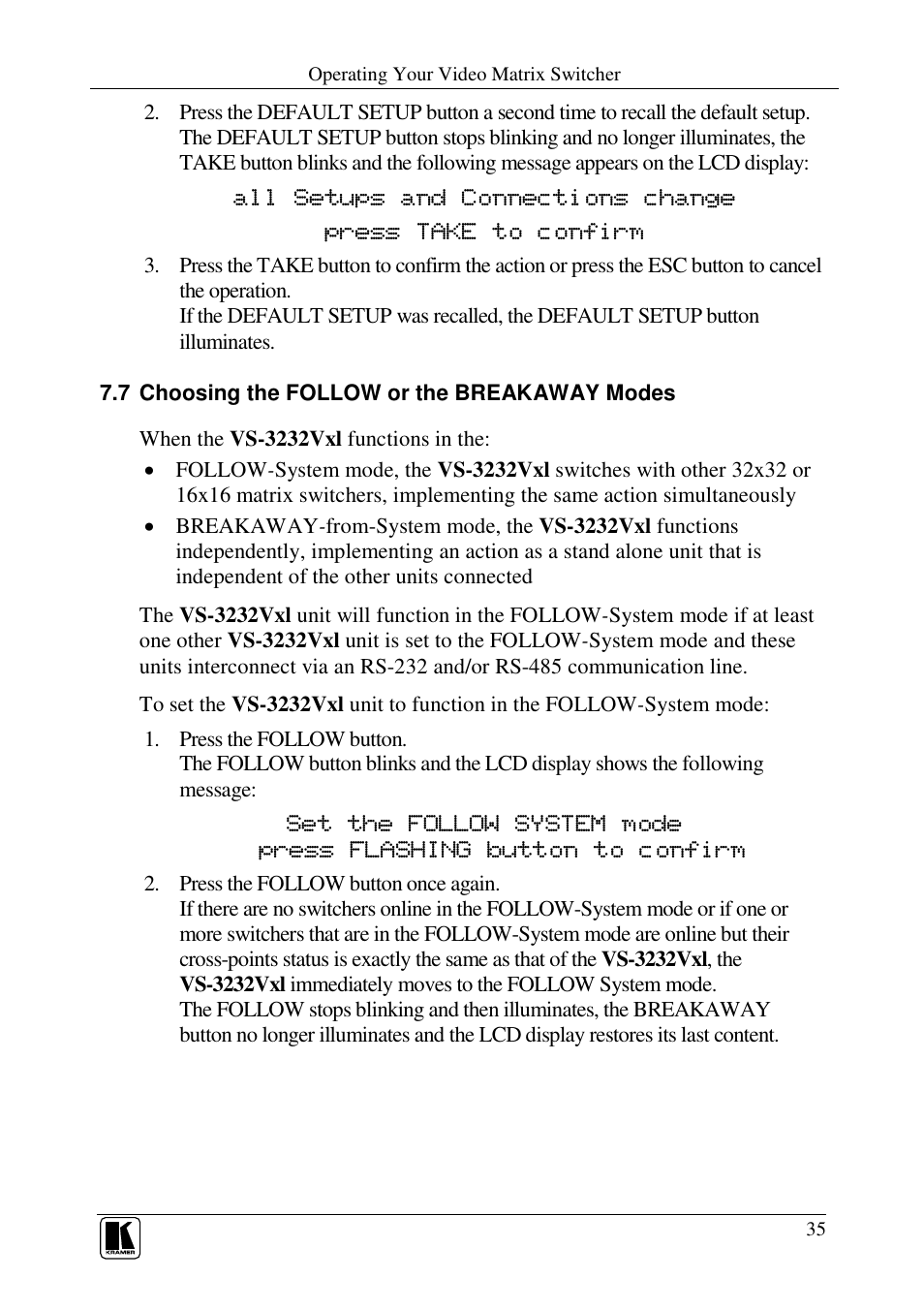 Kramer Electronics VS-3232Vxl User Manual | Page 39 / 61