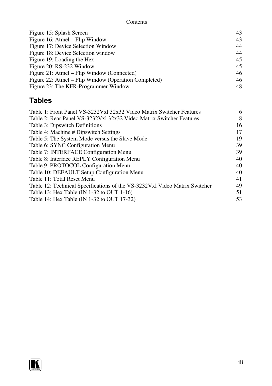 Kramer Electronics VS-3232Vxl User Manual | Page 4 / 61