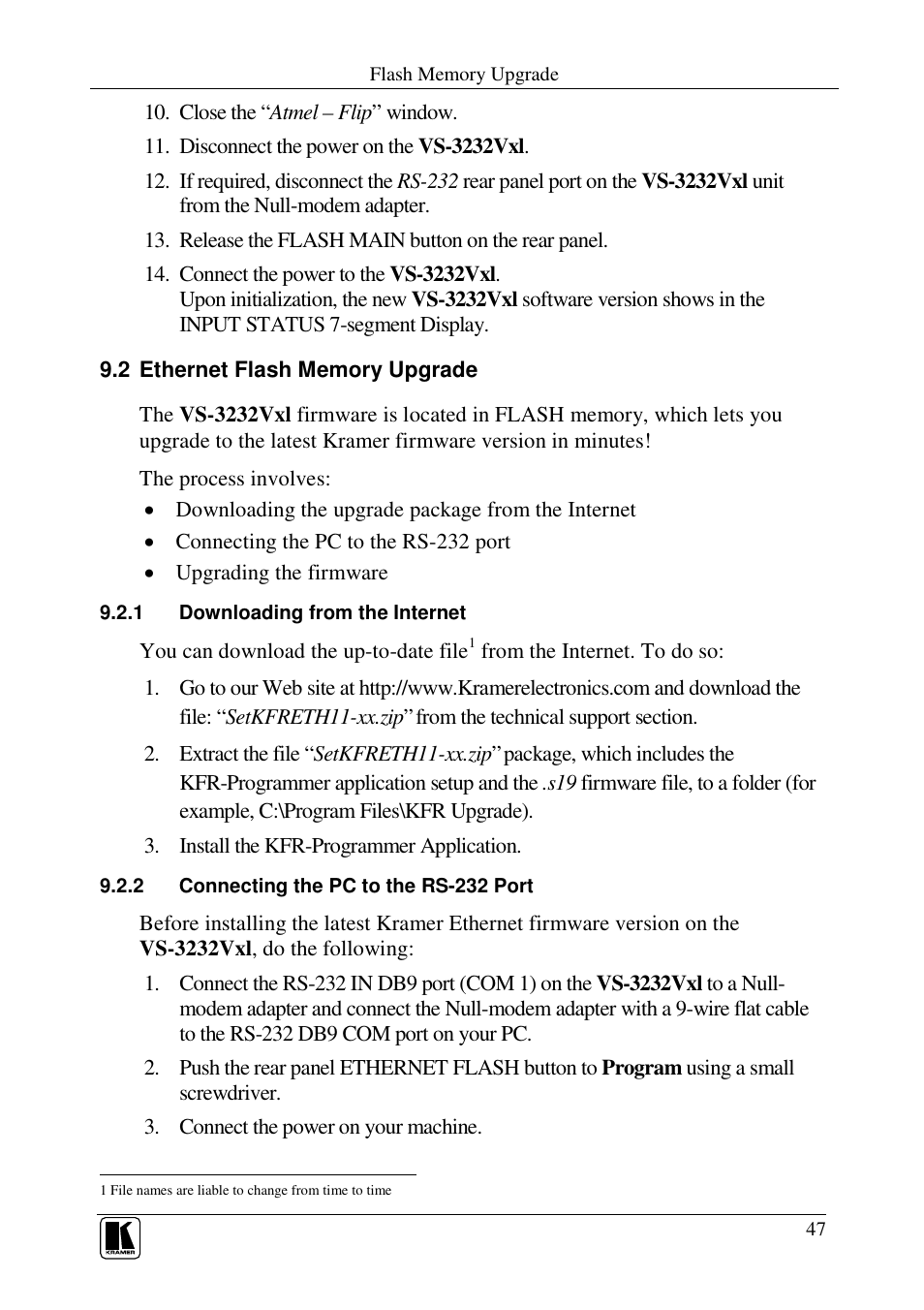 Kramer Electronics VS-3232Vxl User Manual | Page 51 / 61