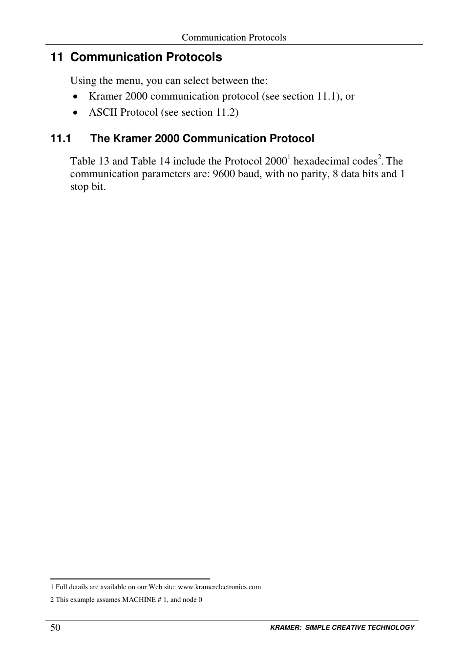 11 communication protocols | Kramer Electronics VS-3232Vxl User Manual | Page 54 / 61