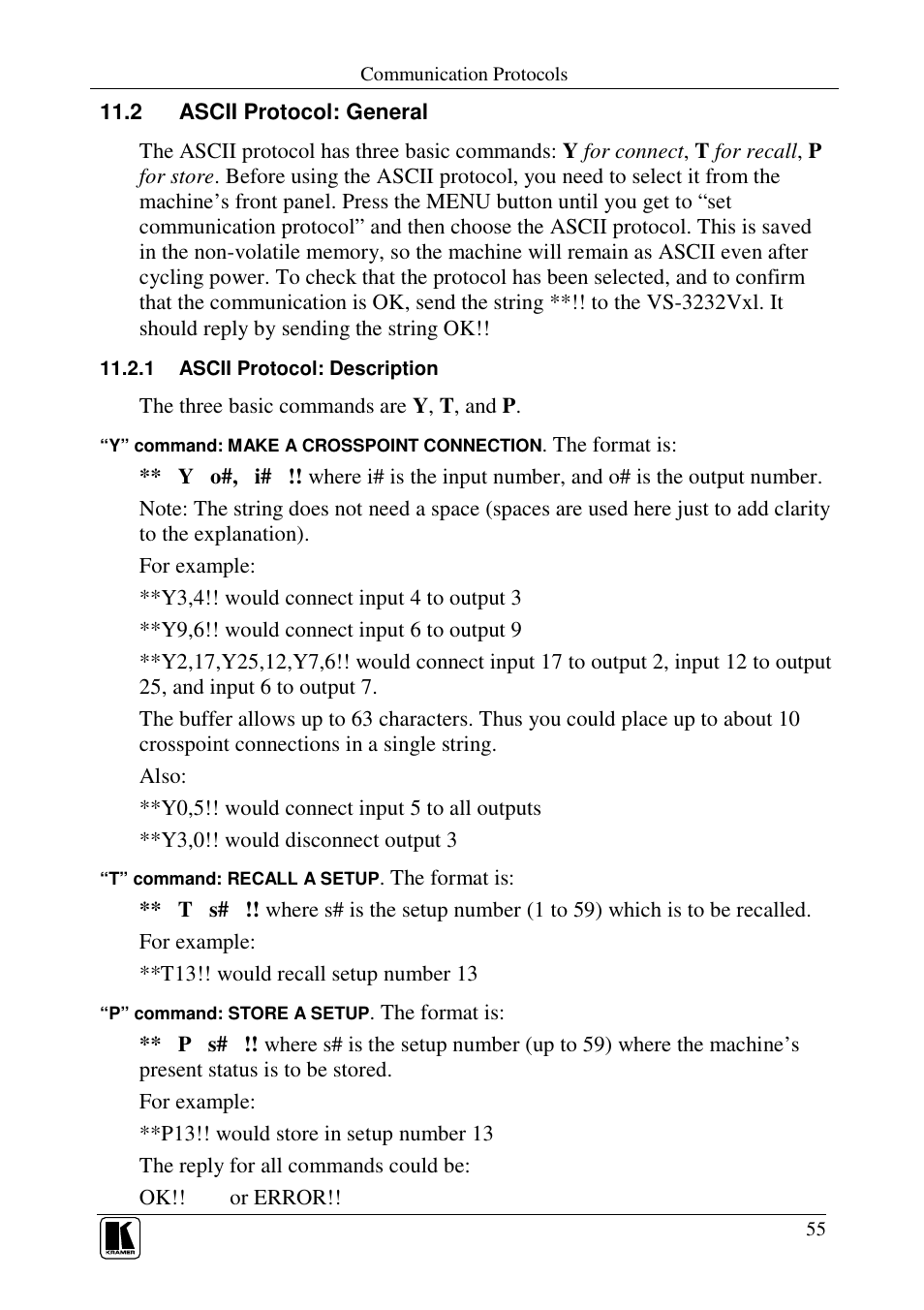 Kramer Electronics VS-3232Vxl User Manual | Page 59 / 61