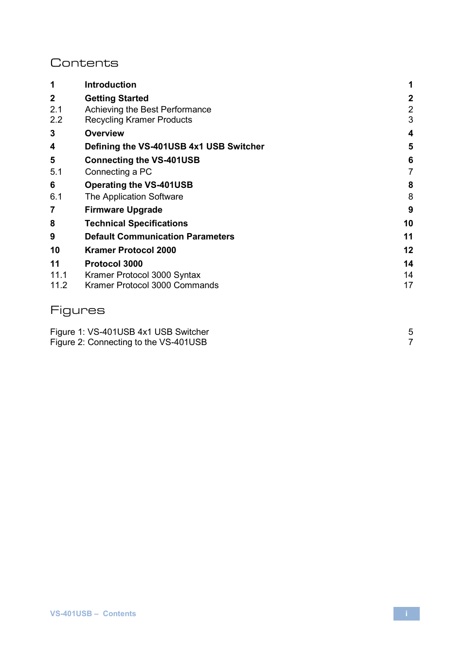 Kramer Electronics VS-401USB User Manual | Page 3 / 22