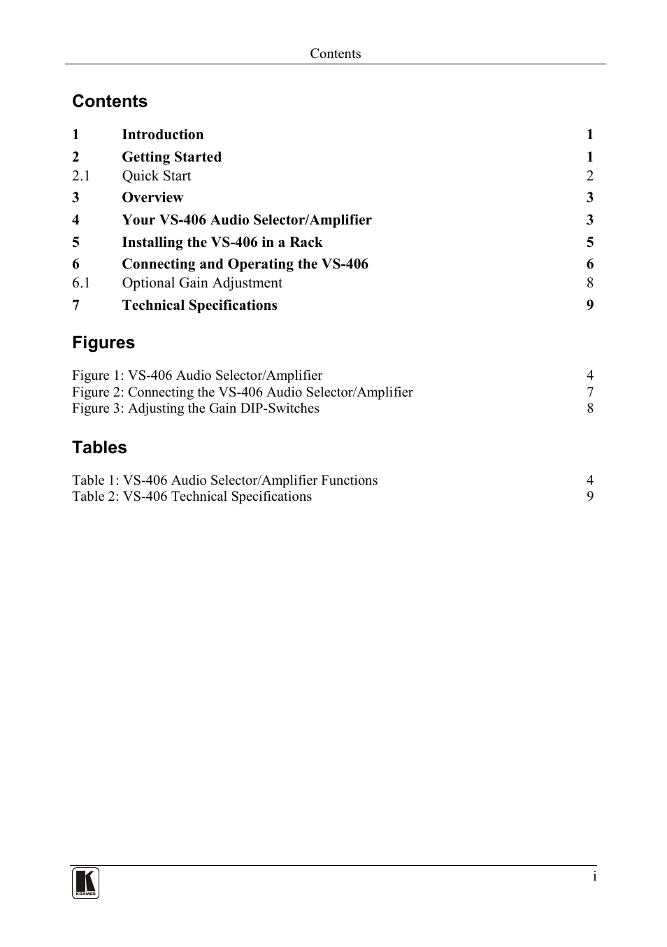 Kramer Electronics VS-406 User Manual | Page 2 / 13