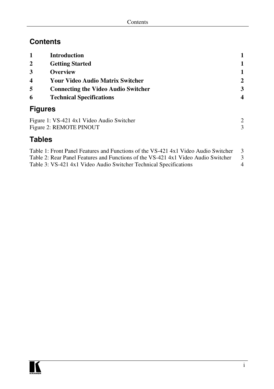 Kramer Electronics VS-421 User Manual | Page 2 / 8