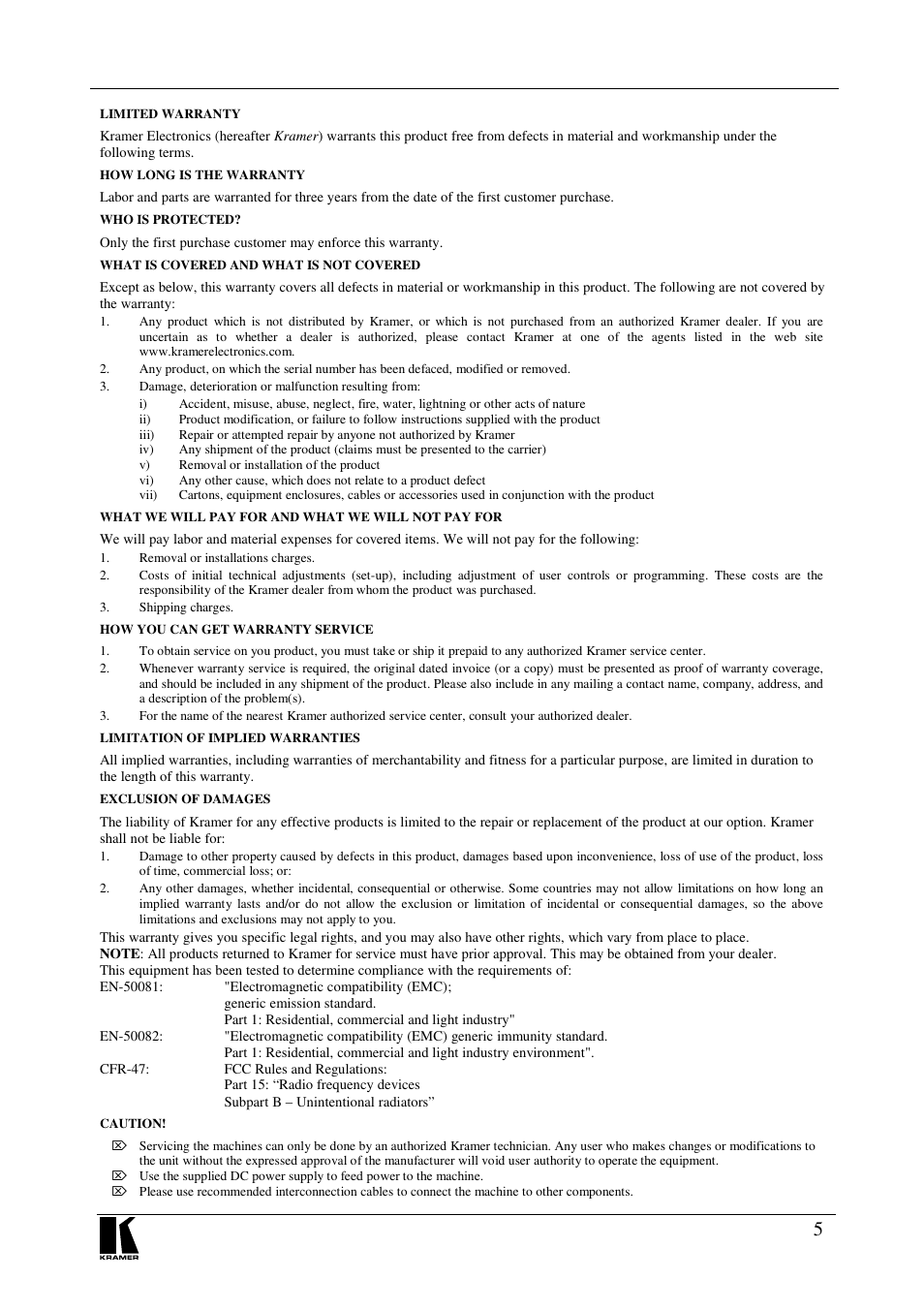 Kramer Electronics VS-421 User Manual | Page 7 / 8