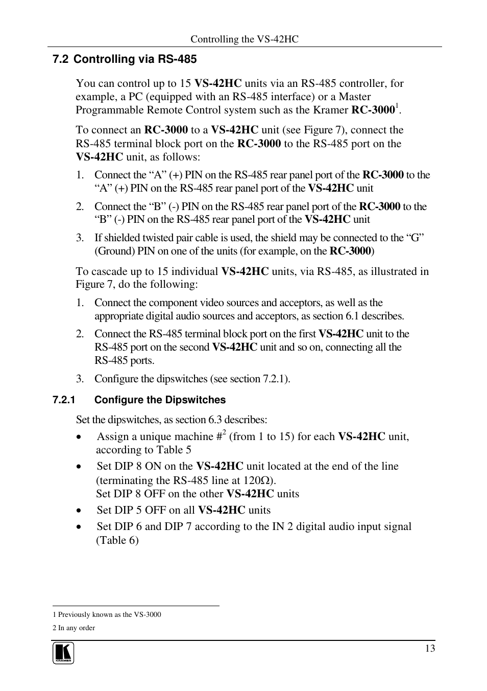 Kramer Electronics VS-42HC User Manual | Page 16 / 39