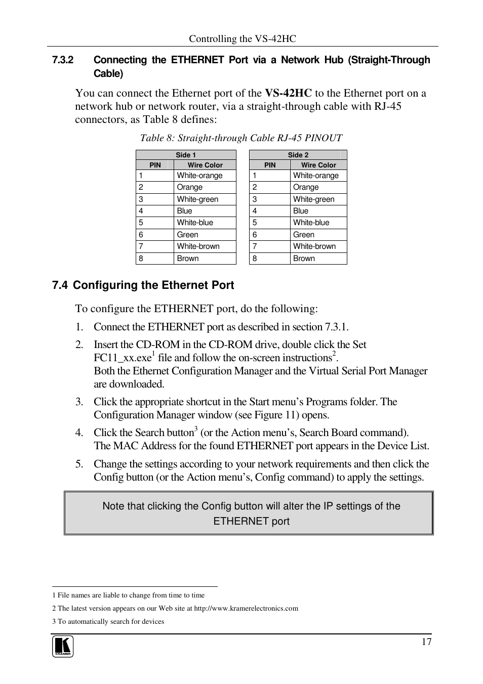 File and follow the on-screen instructions | Kramer Electronics VS-42HC User Manual | Page 20 / 39