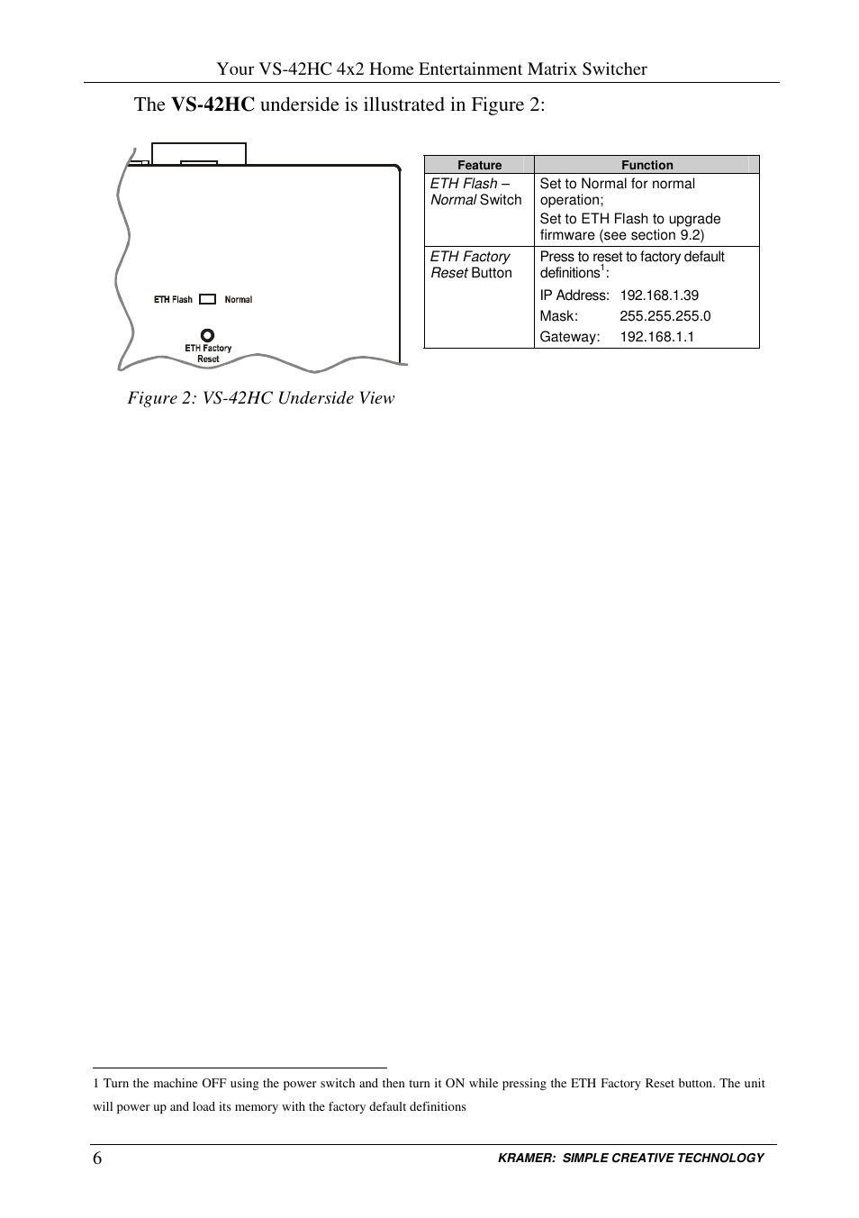 Kramer Electronics VS-42HC User Manual | Page 9 / 39