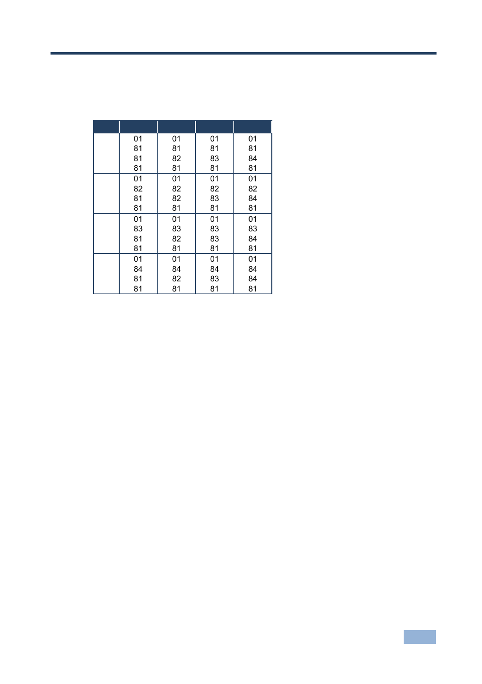 10 hex table (protocol 2000), Hex table (protocol 2000), Section | Kramer Electronics VS-44FO User Manual | Page 38 / 43