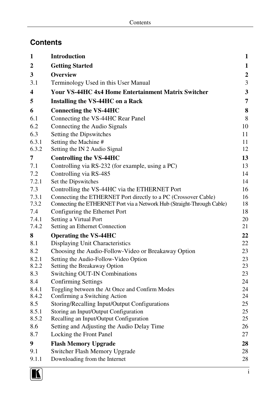 Kramer Electronics VS-44HC User Manual | Page 2 / 49