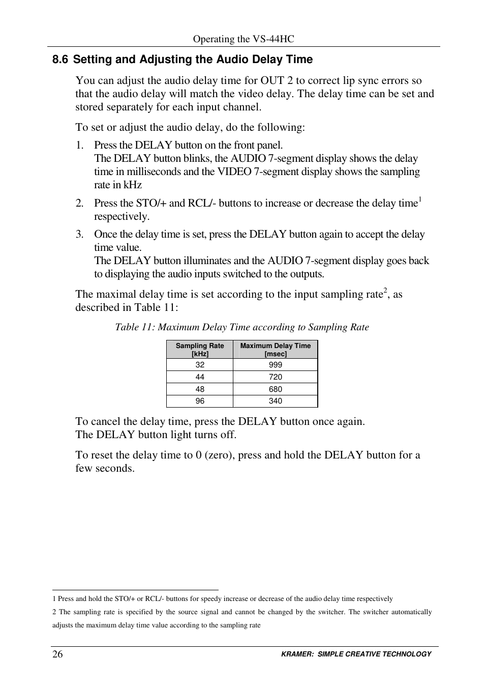 Kramer Electronics VS-44HC User Manual | Page 30 / 49