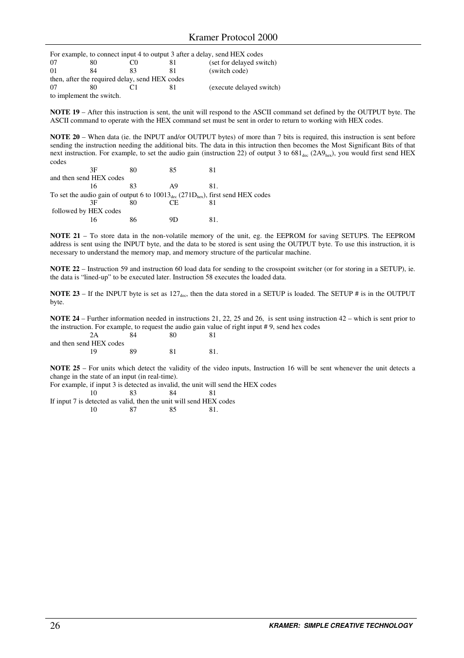 Kramer protocol 2000 | Kramer Electronics VS-44HD User Manual | Page 29 / 32