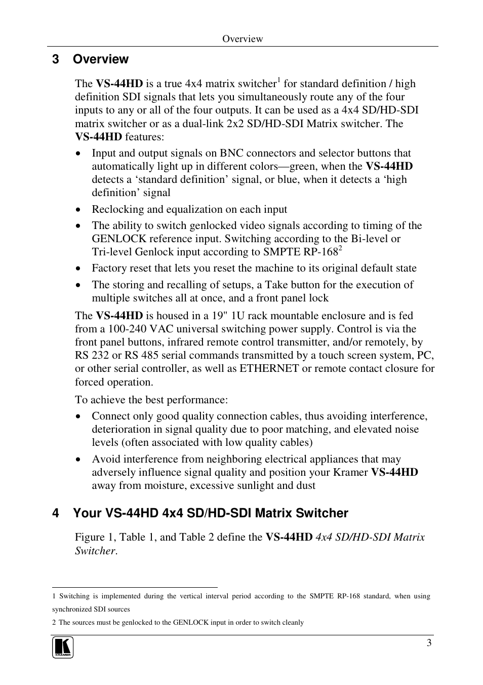 3 overview | Kramer Electronics VS-44HD User Manual | Page 6 / 32