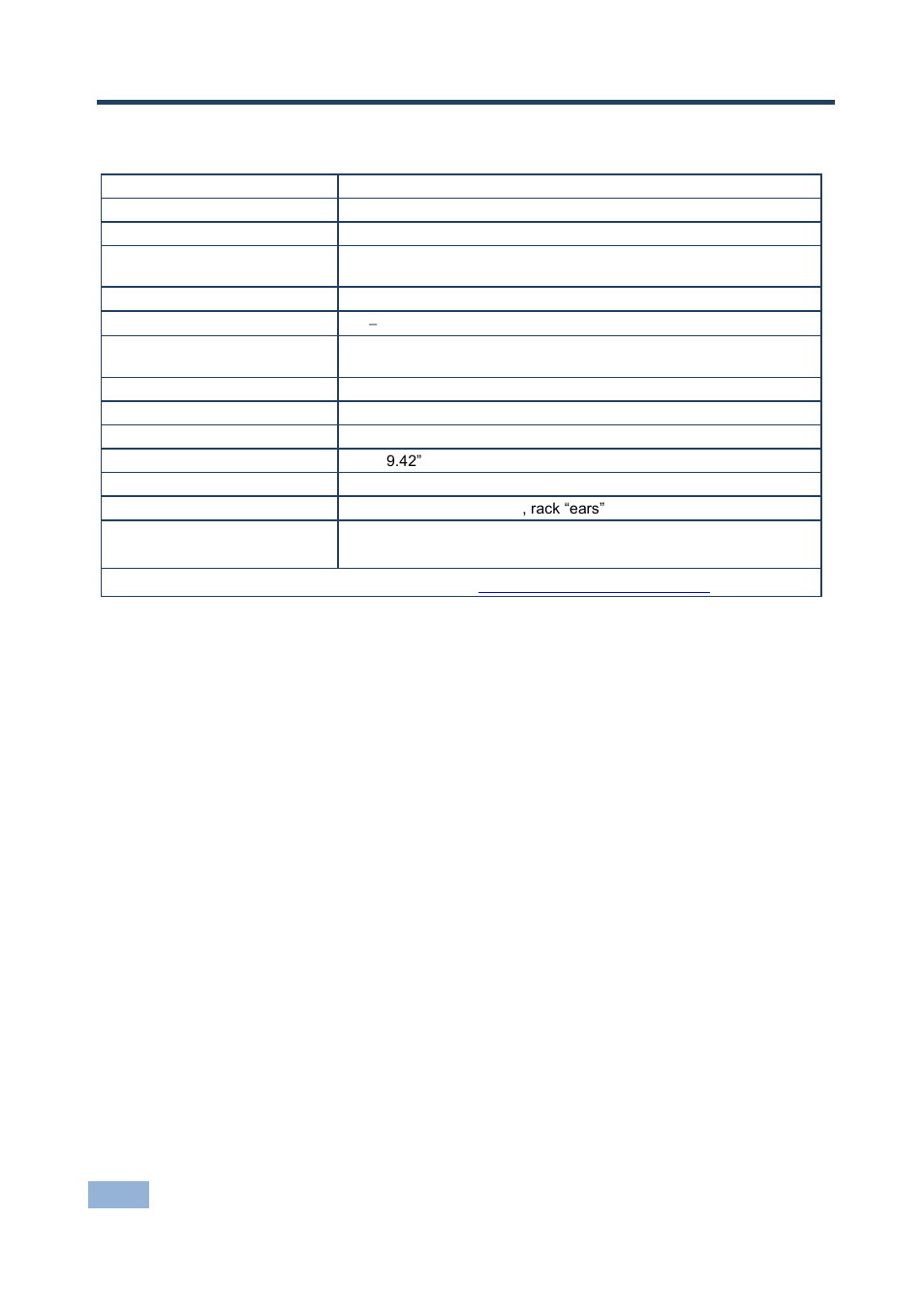 9 technical specifications, Technical specifications, 9technical specifications | Kramer Electronics VS-44HDCP User Manual | Page 25 / 37