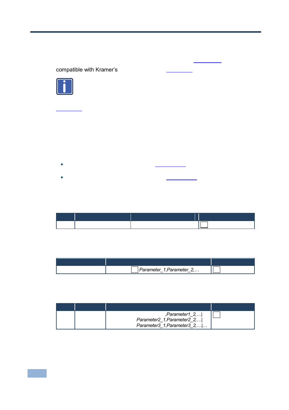 12 protocol 3000, 1 kramer protocol 3000 syntax, 1 host message format | 1 simple command, 2 command string, Protocol 3000, Kramer protocol 3000 syntax | Kramer Electronics VS-44HDCP User Manual | Page 29 / 37