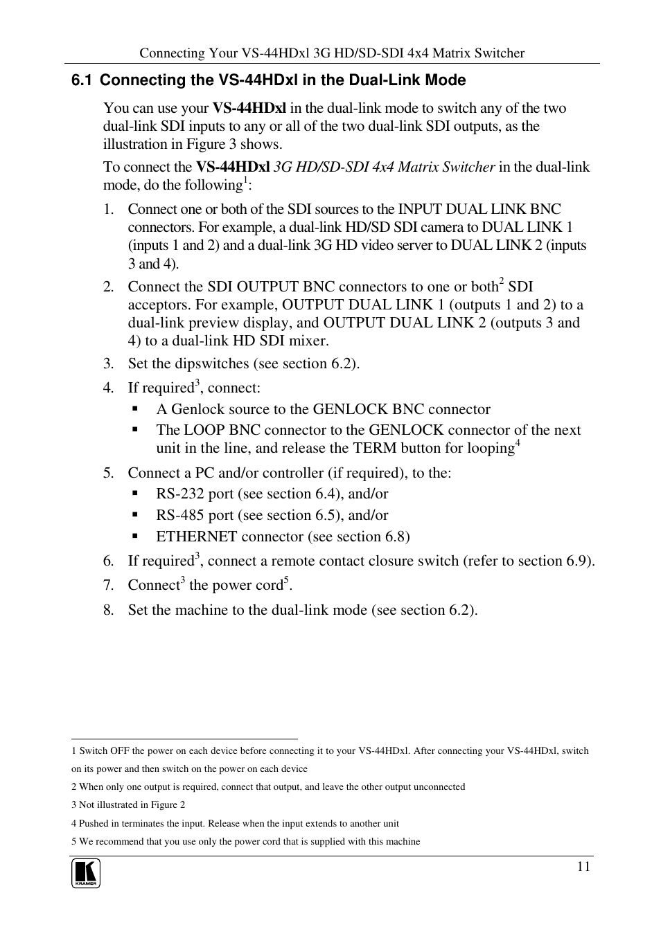 Kramer Electronics VS-44HDxl User Manual | Page 14 / 31