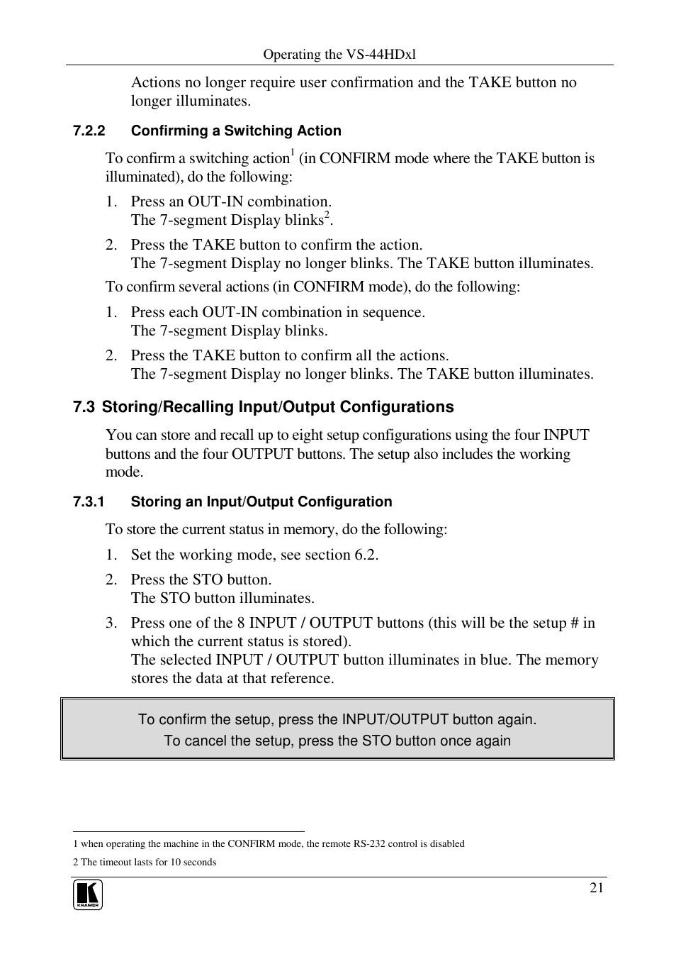 Kramer Electronics VS-44HDxl User Manual | Page 24 / 31