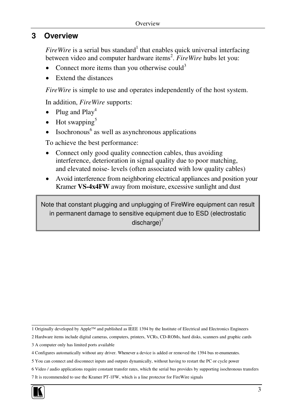 3 overview | Kramer Electronics VS-4x4FW User Manual | Page 5 / 10