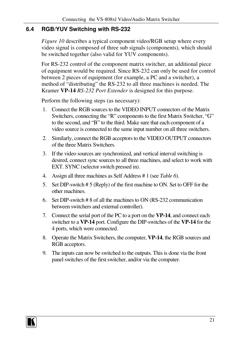 Kramer Electronics VS-848 User Manual | Page 24 / 39