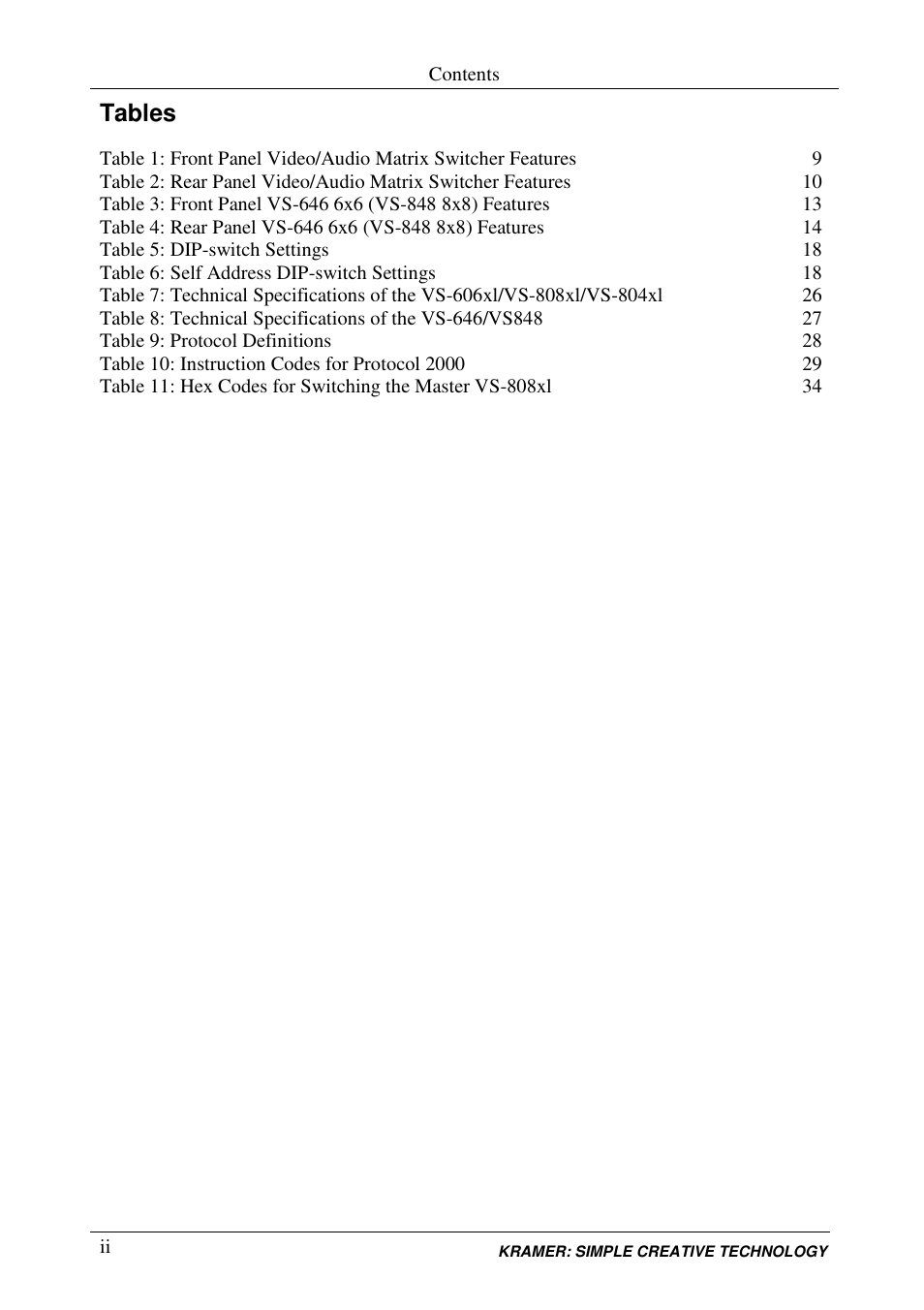 Kramer Electronics VS-848 User Manual | Page 3 / 39