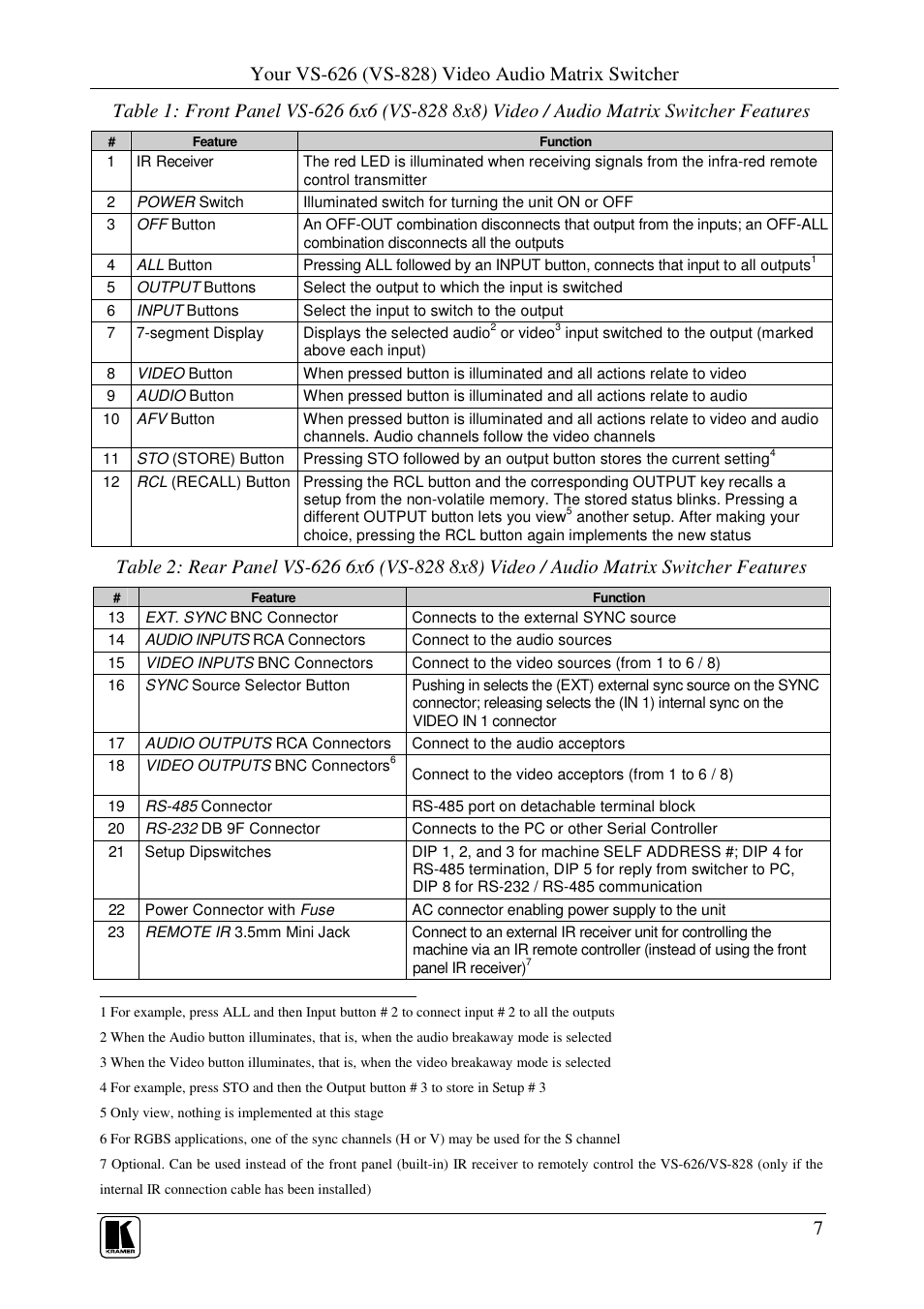 Kramer Electronics VS-626 User Manual | Page 10 / 28