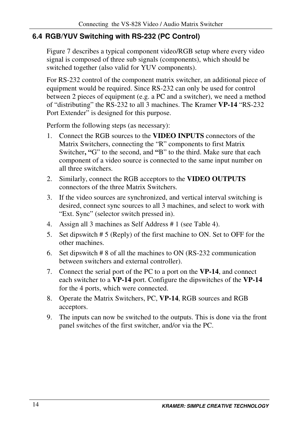 Kramer Electronics VS-626 User Manual | Page 17 / 28