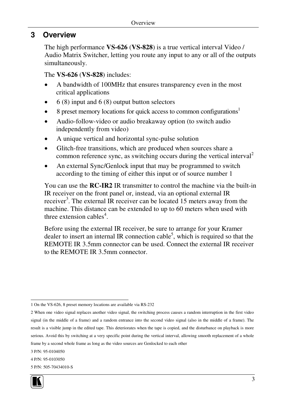3 overview | Kramer Electronics VS-626 User Manual | Page 6 / 28