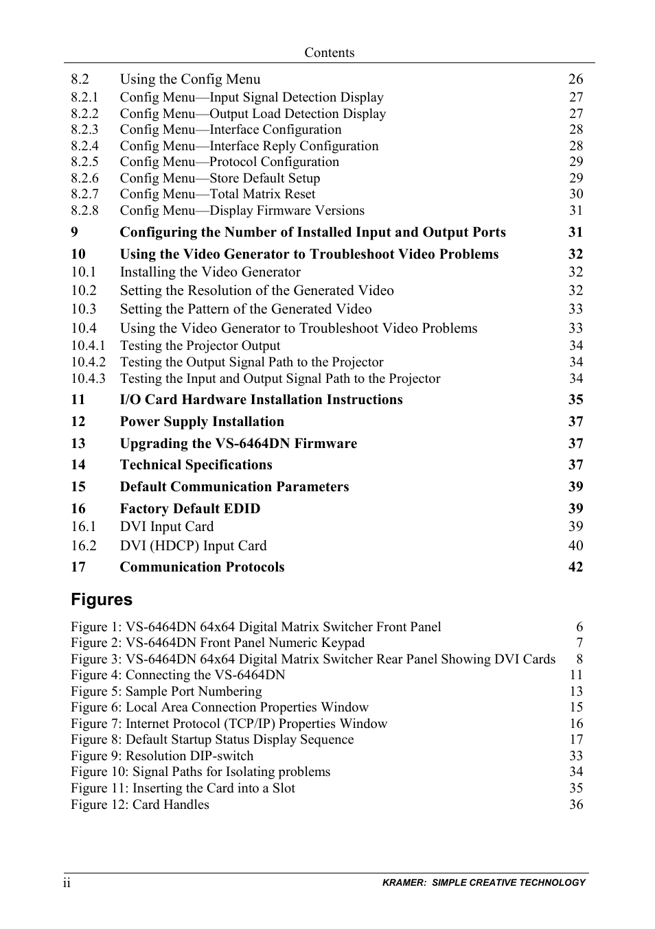 Kramer Electronics VS-6464DN User Manual | Page 3 / 48