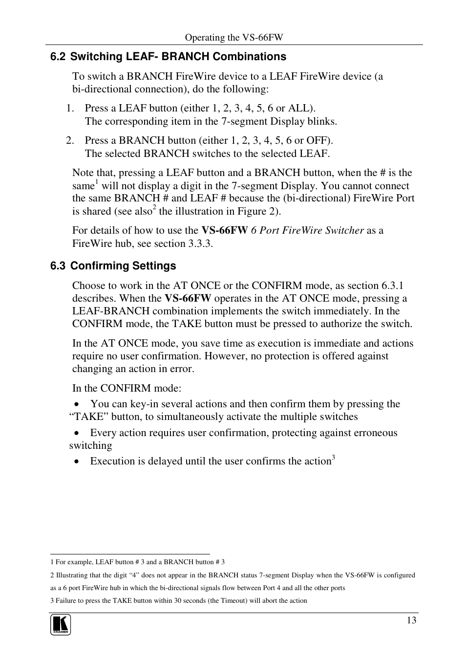 Kramer Electronics VS-66FW User Manual | Page 17 / 31