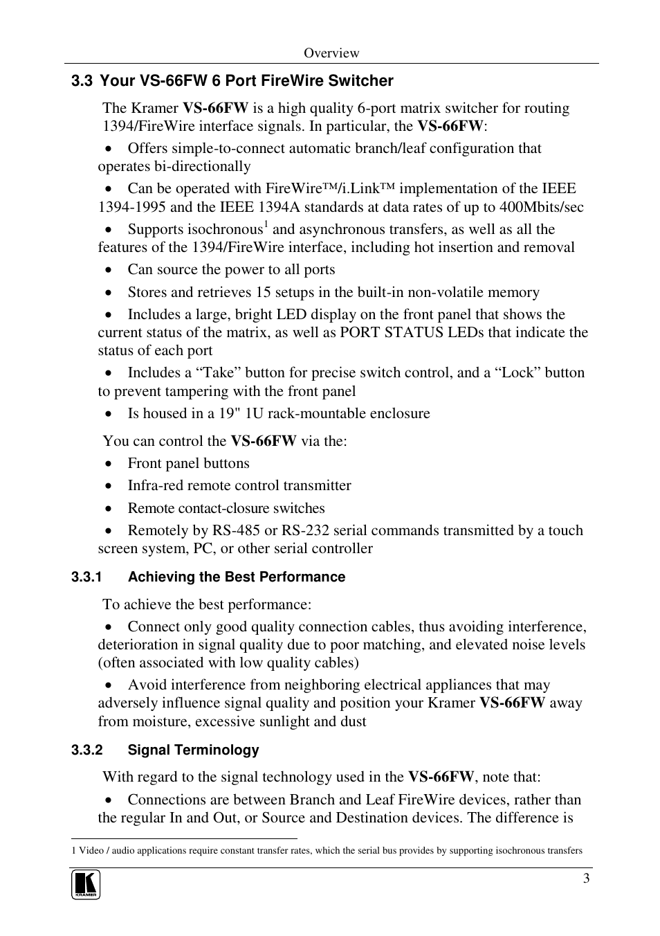 Kramer Electronics VS-66FW User Manual | Page 7 / 31