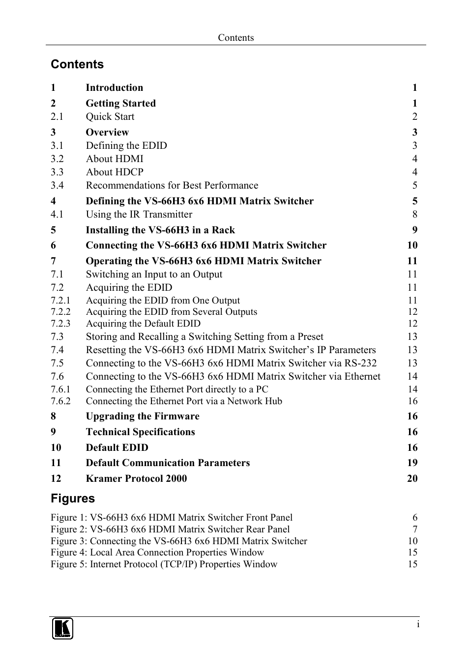 Kramer Electronics VS-66H3 User Manual | Page 2 / 27