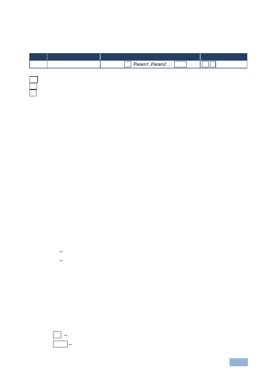 1 device long response, 3 command terms | Kramer Electronics VS-66HN User Manual | Page 32 / 36