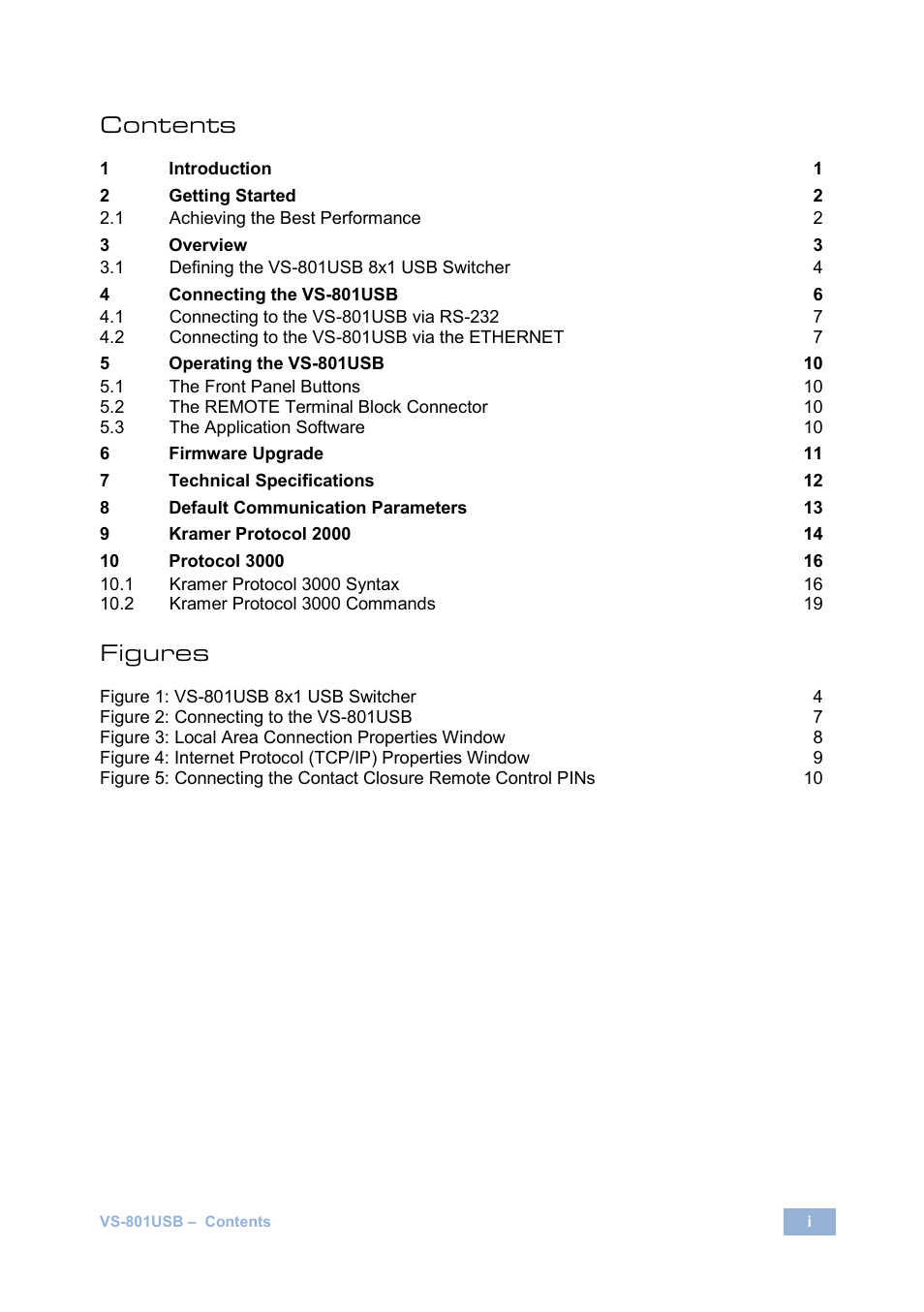 Kramer Electronics VS-801USB User Manual | Page 3 / 24