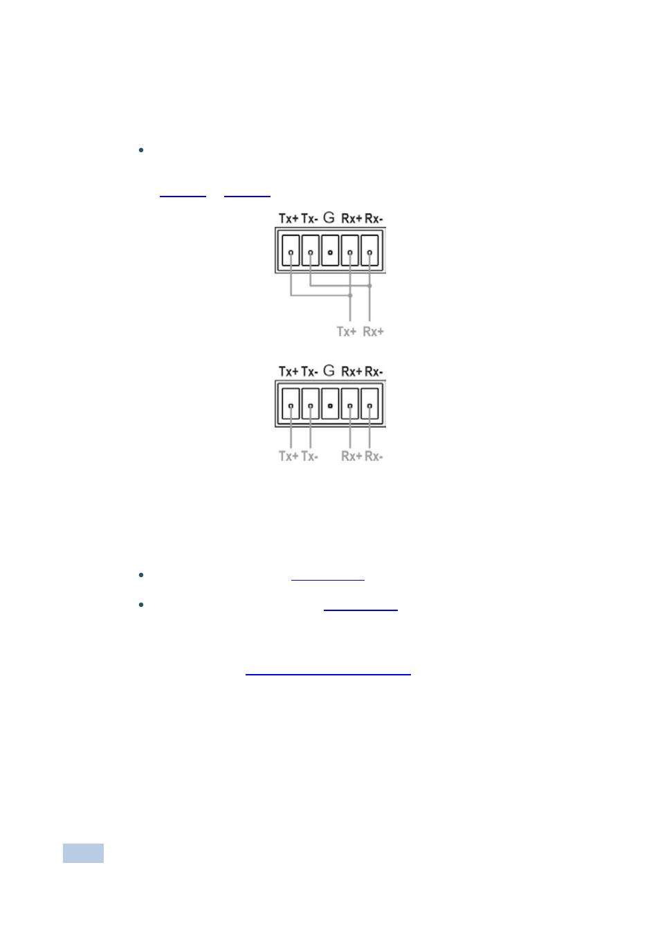 3 connecting to the vs-808tp via ethernet, 1 connecting the ethernet port directly to a pc, Connecting to the vs-808tp via ethernet | Figure 6: wiring for an rs-485 serial data source, Figure 7: wiring for an rs-422 serial data source | Kramer Electronics VS-808TP User Manual | Page 14 / 33