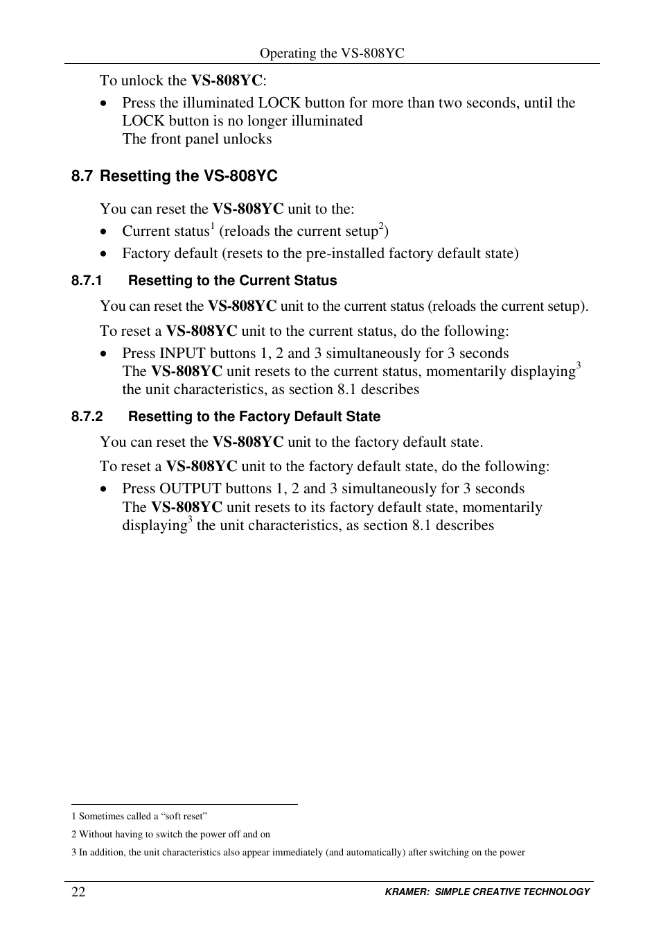 Kramer Electronics VS-808YC User Manual | Page 25 / 38