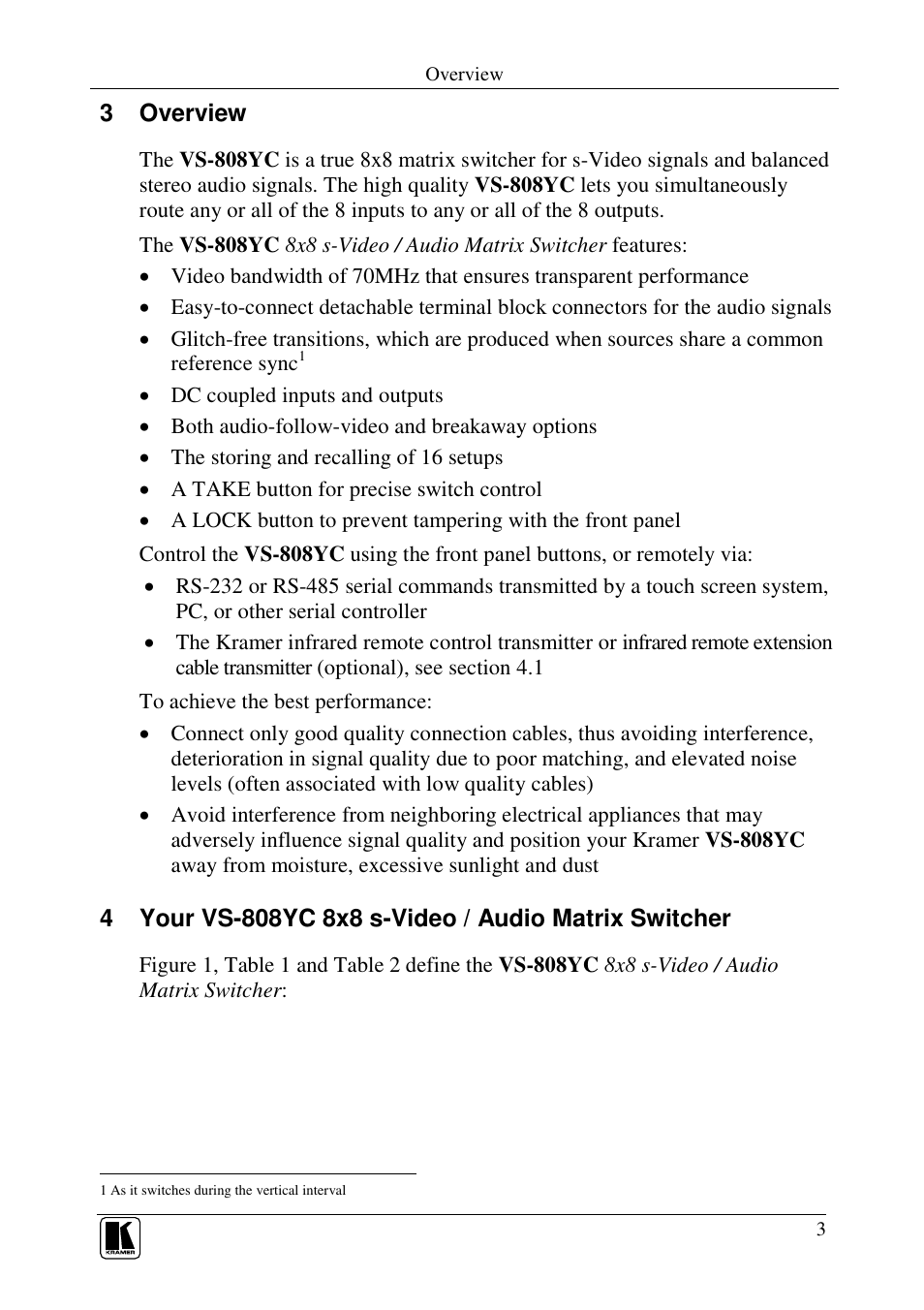 Kramer Electronics VS-808YC User Manual | Page 6 / 38
