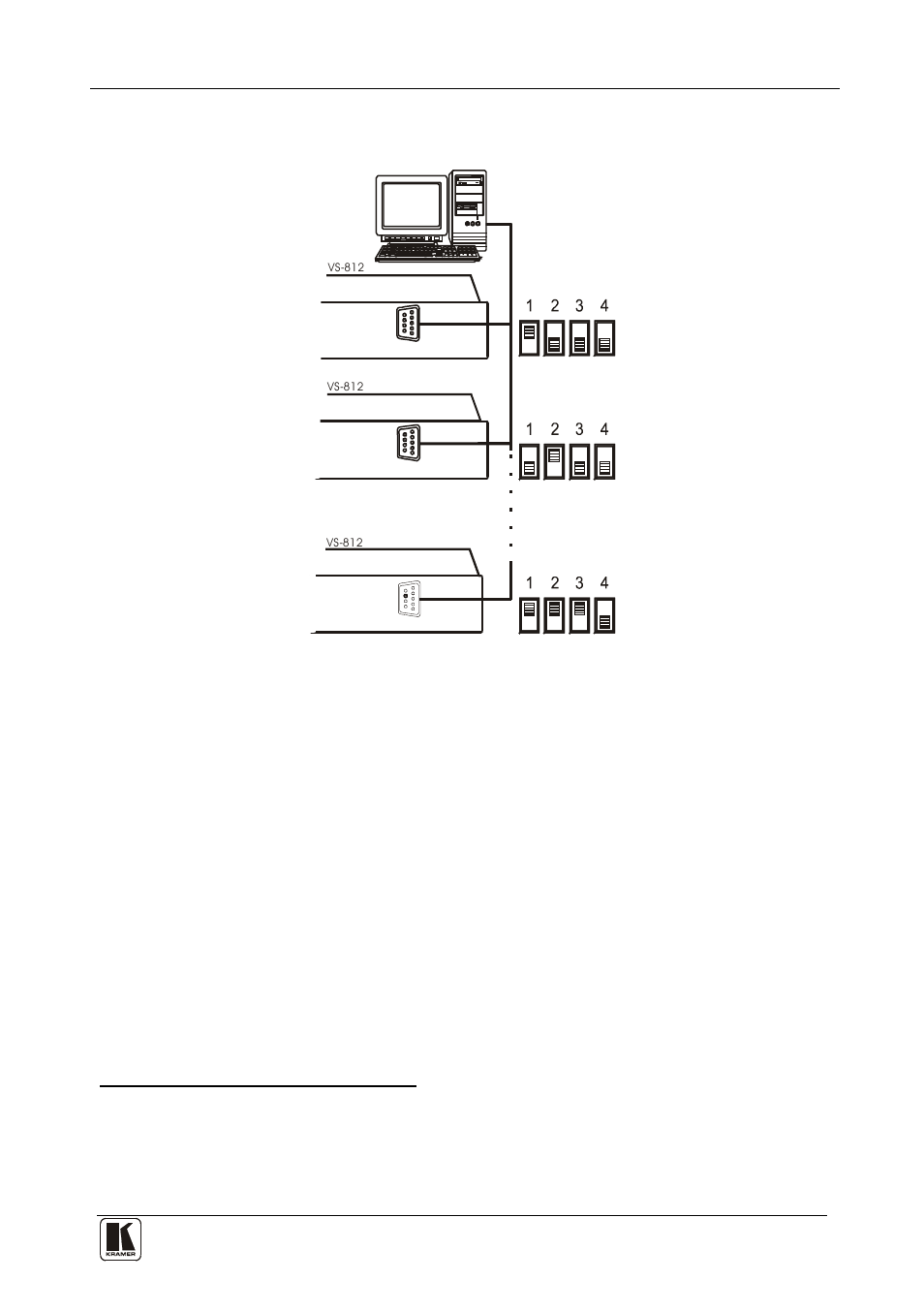 3 connecting a set of vs-812 units to a pc, Connecting a set of vs-812 units to a pc, Figure 9 | Figure 9 illustrates how to set the dip-switches | Kramer Electronics VS-812 User Manual | Page 14 / 26