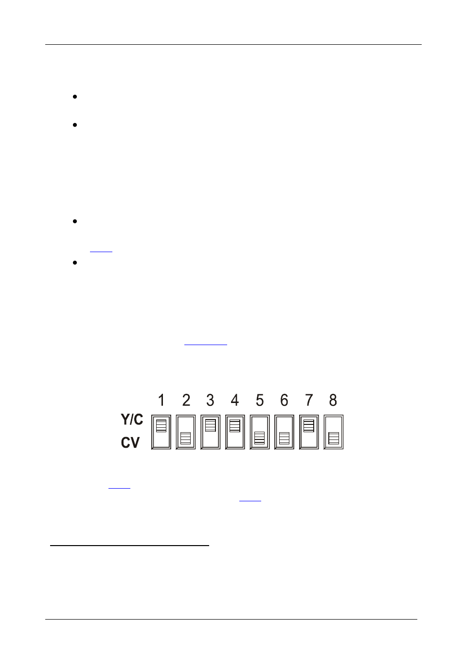 1 using the front panel buttons and switches, 1 presetting up to eight input setup switches, Using the front panel buttons and switches | Presetting up to eight input setup switches, Figure 13: setting the input setup switches | Kramer Electronics VS-812 User Manual | Page 19 / 26