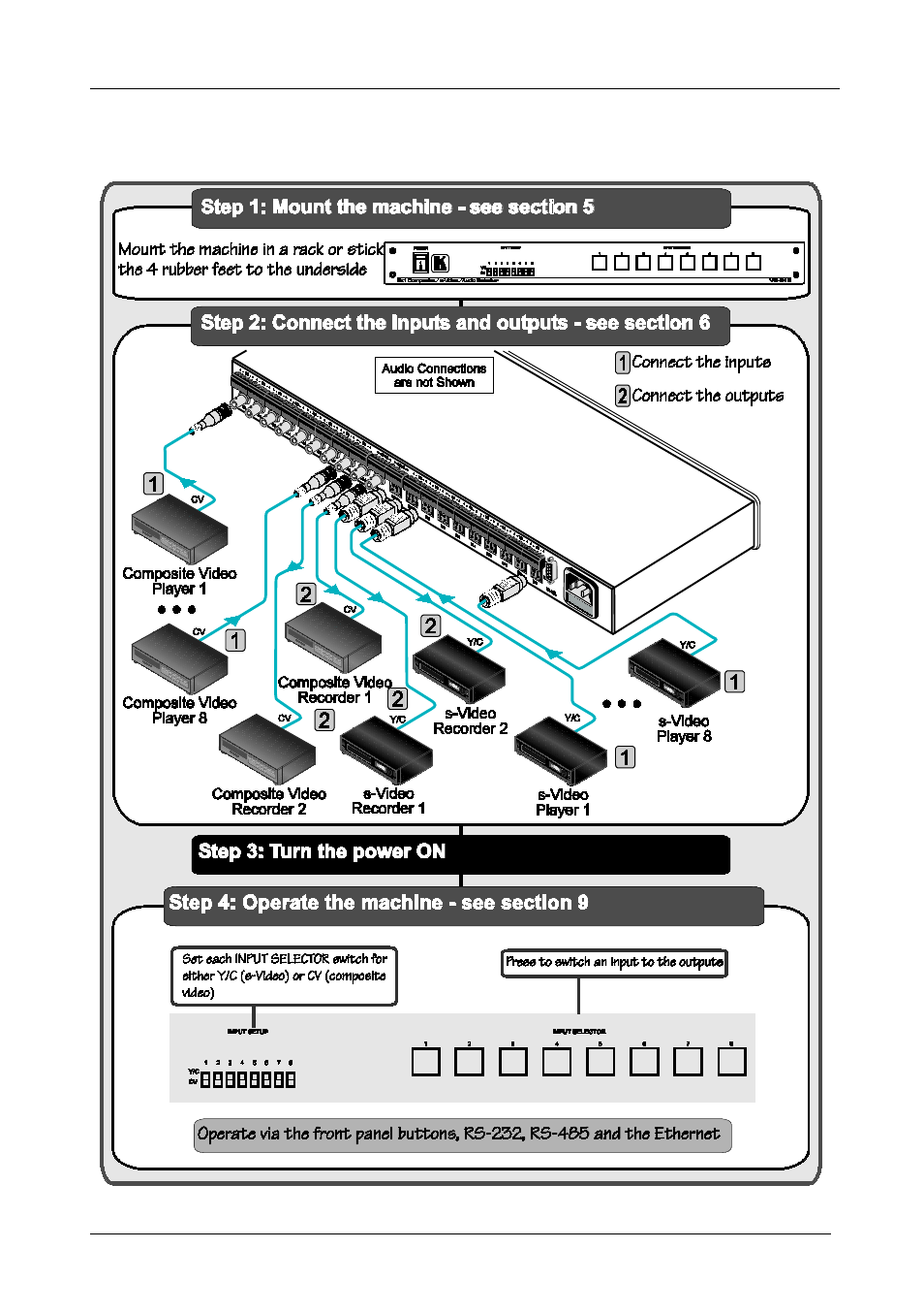 1 quick start, Quick start | Kramer Electronics VS-812 User Manual | Page 5 / 26