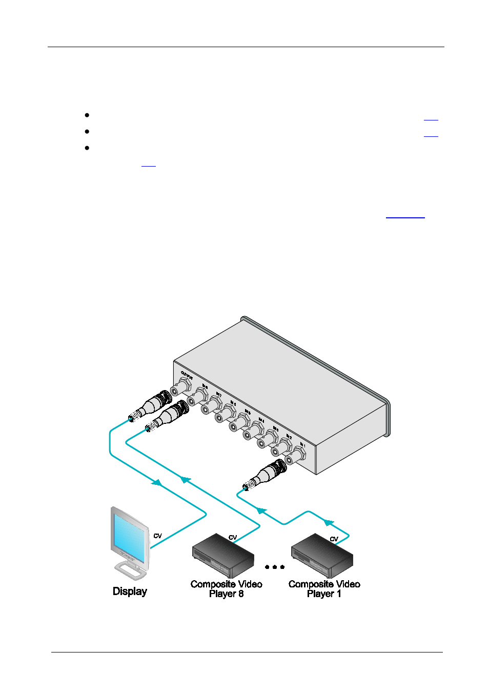 4 connecting kramer mechanical switchers, 1 connecting a vs-81v 8x1 video switcher, Connecting kramer mechanical switchers | Connecting a vs-81v 8x1 video switcher, Figure 6: connecting a vs-81v 8x1 video switcher | Kramer Electronics VS-81AV User Manual | Page 10 / 14