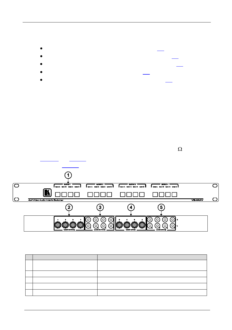 3 kramer mechanical switchers, 1 your vs-44av 4x4 video audio matrix switcher, Kramer mechanical switchers | Your vs-44av 4x4 video audio matrix switcher, Figure 1: vs-44av 4x4 video audio matrix switcher, Table 1: vs-44av functions, 3kramer mechanical switchers | Kramer Electronics VS-81AV User Manual | Page 4 / 14