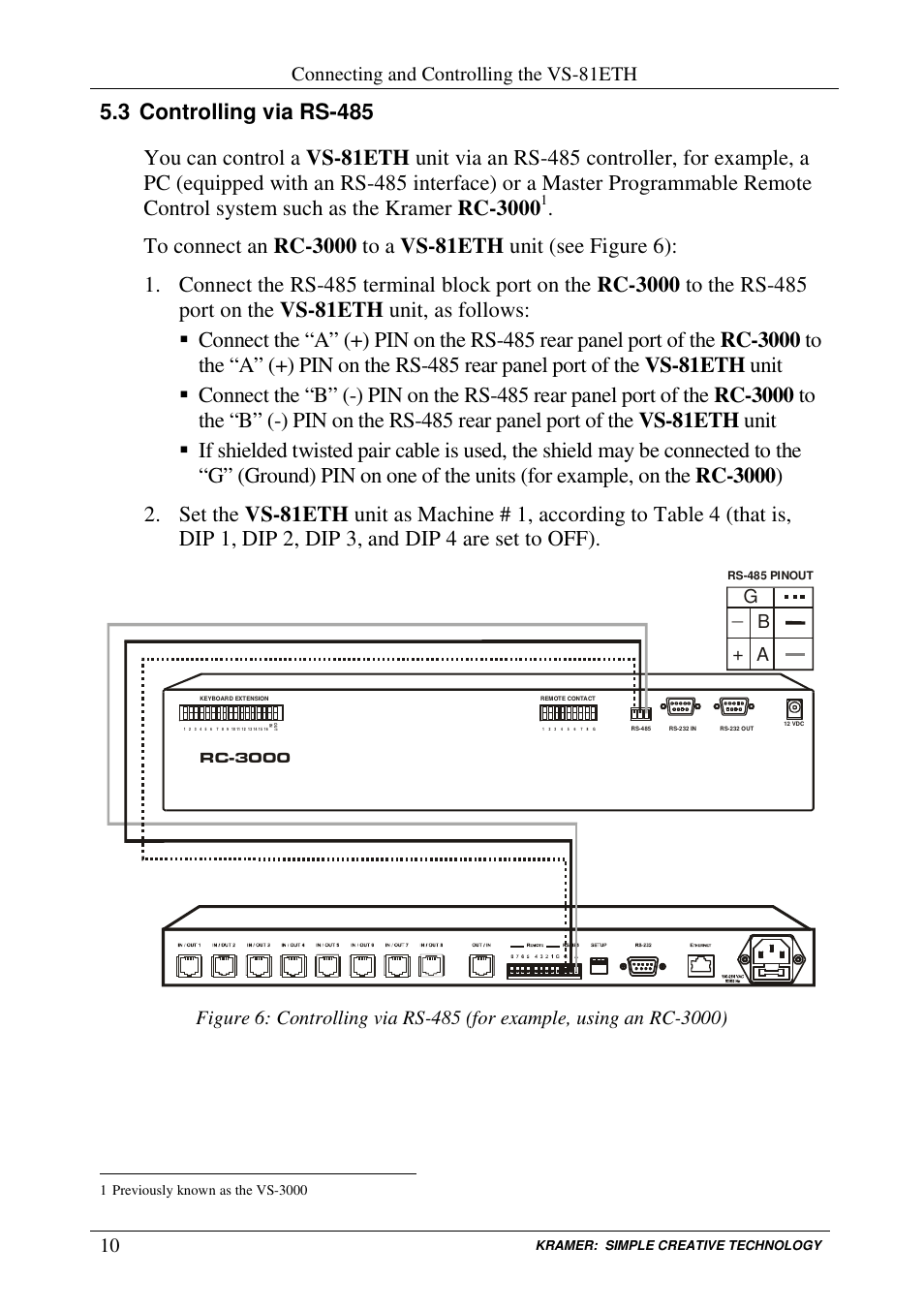 Connecting and controlling the vs-81eth, Gb a | Kramer Electronics VS-81ETH User Manual | Page 13 / 41