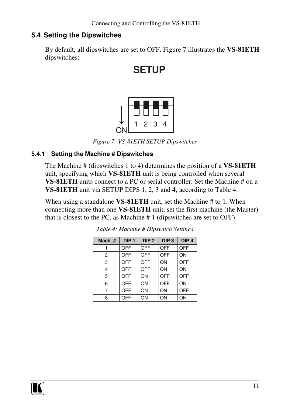 Setup | Kramer Electronics VS-81ETH User Manual | Page 14 / 41