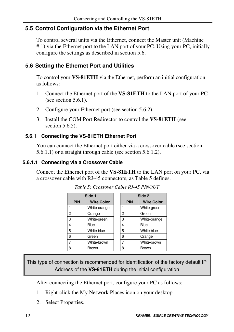 Kramer Electronics VS-81ETH User Manual | Page 15 / 41