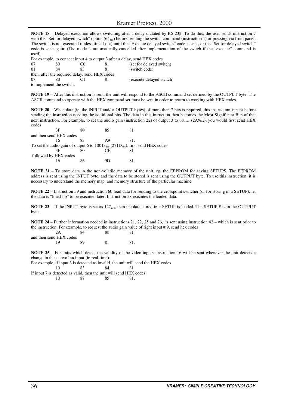 Kramer protocol 2000 | Kramer Electronics VS-81ETH User Manual | Page 39 / 41