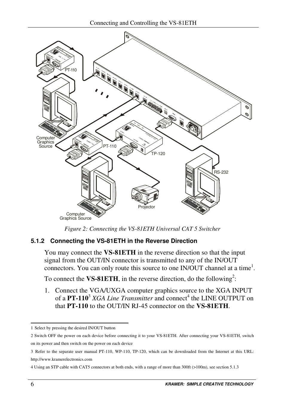 Xga line transmitter and connect | Kramer Electronics VS-81ETH User Manual | Page 9 / 41