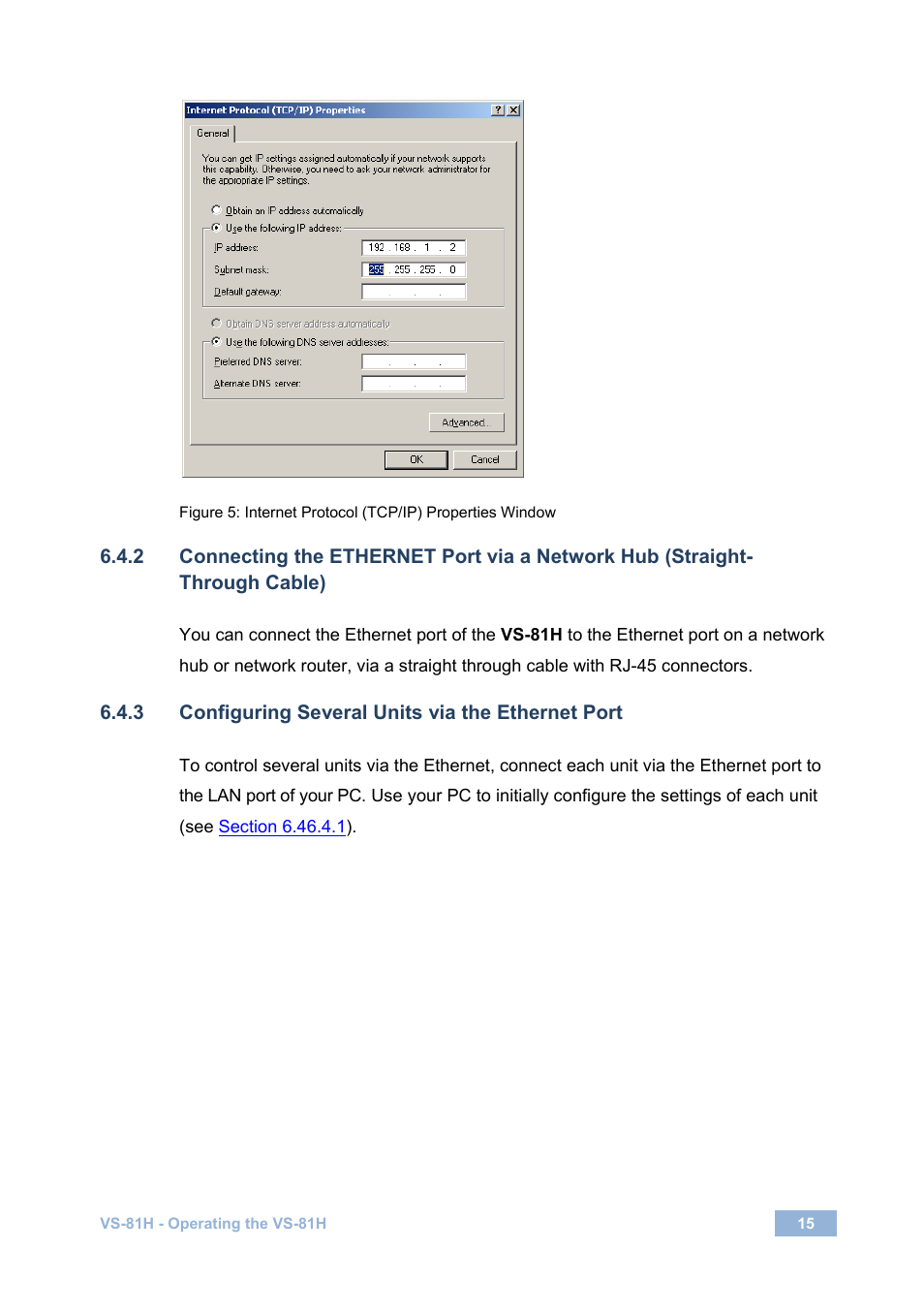 3 configuring several units via the ethernet port, Section 6.4.2 | Kramer Electronics VS-81H User Manual | Page 18 / 24